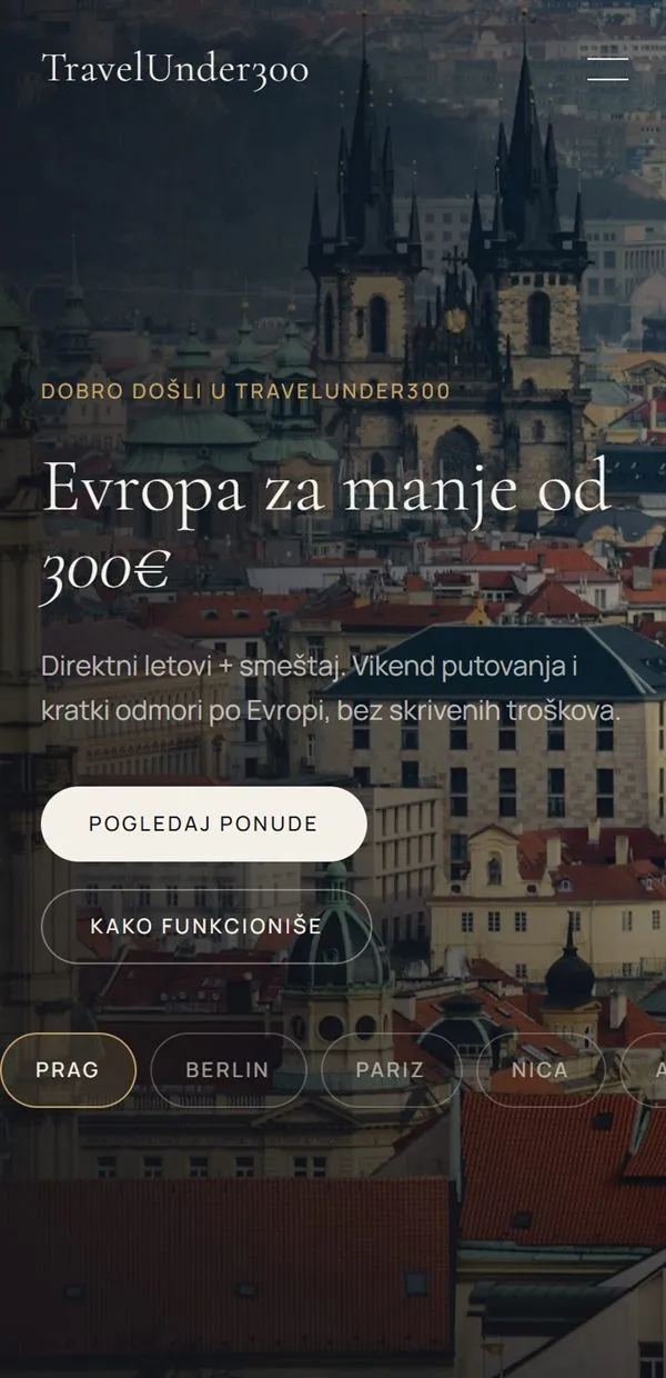 Europe Under 300 na mobitelu