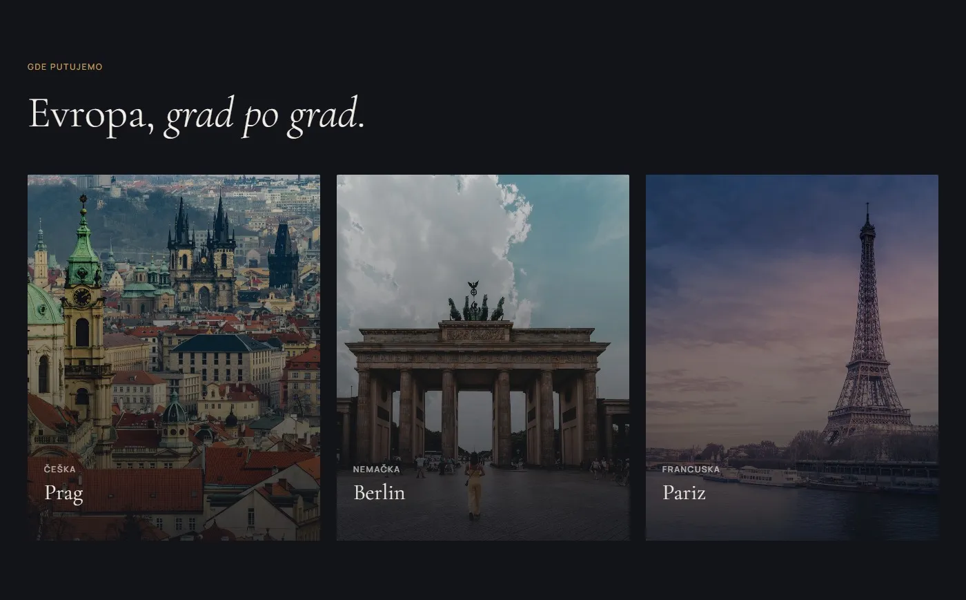 Europe Under 300: Destinacije, grad po grad